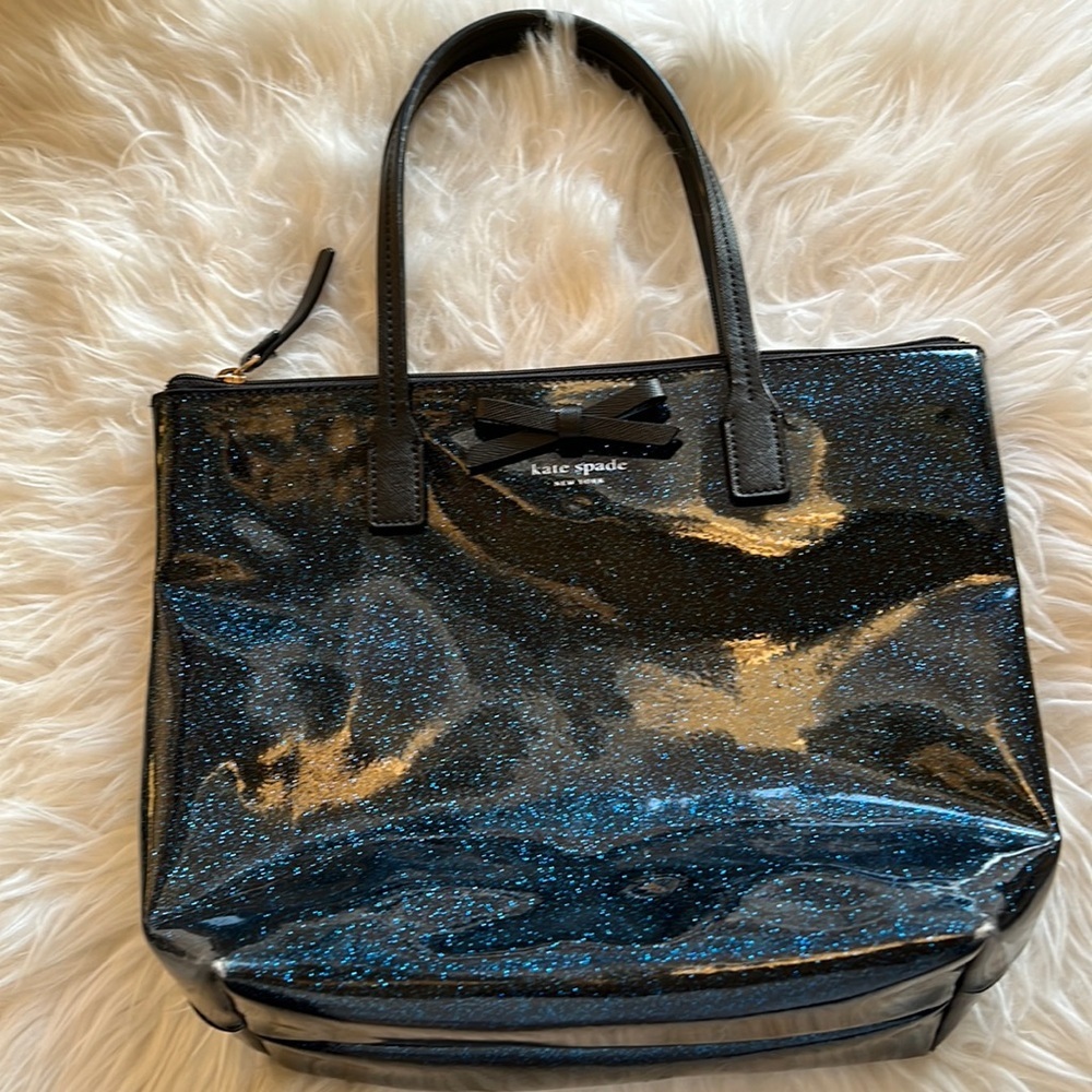 SOLD- Kate spade sparkly blue tote bag